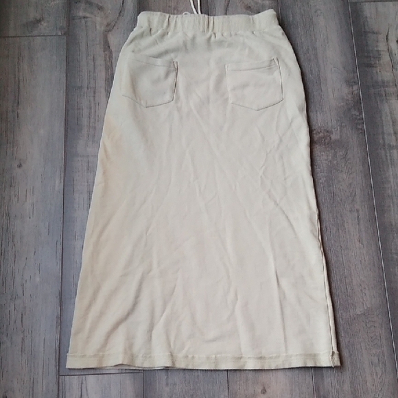 Chic Cream Maxi Skirt with Drawstring Waist - Picture 7 of 7
